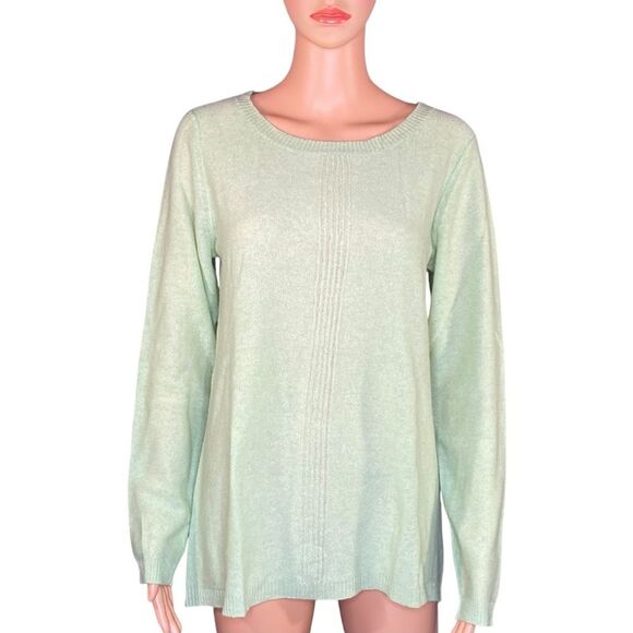 Saffron NWT 100% Cashmere Pullover Sweater Womens Size Large Rounded Neckline - Picture 1 of 6